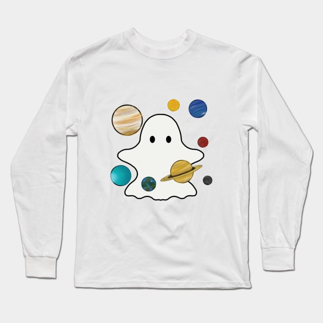 Space Ghosts : Planets Long Sleeve T-Shirt by Vera T.